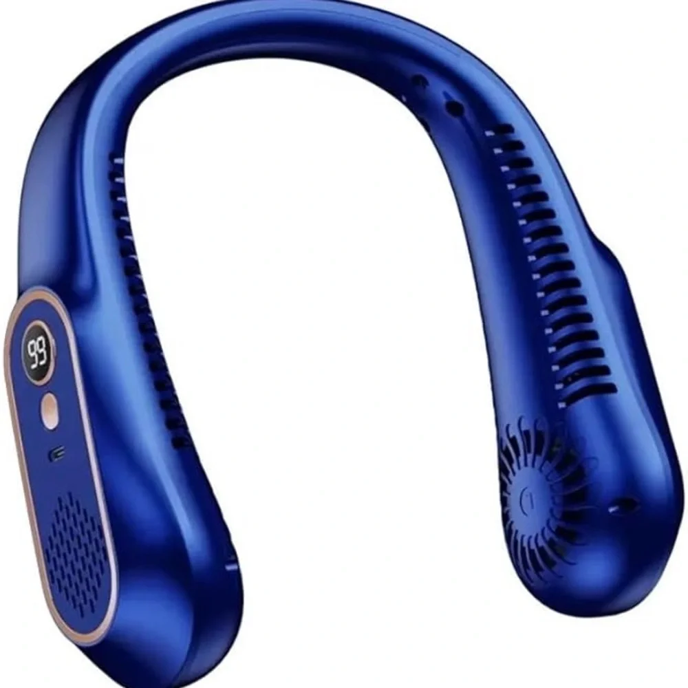 Wireless Neck Fan - Blue and White